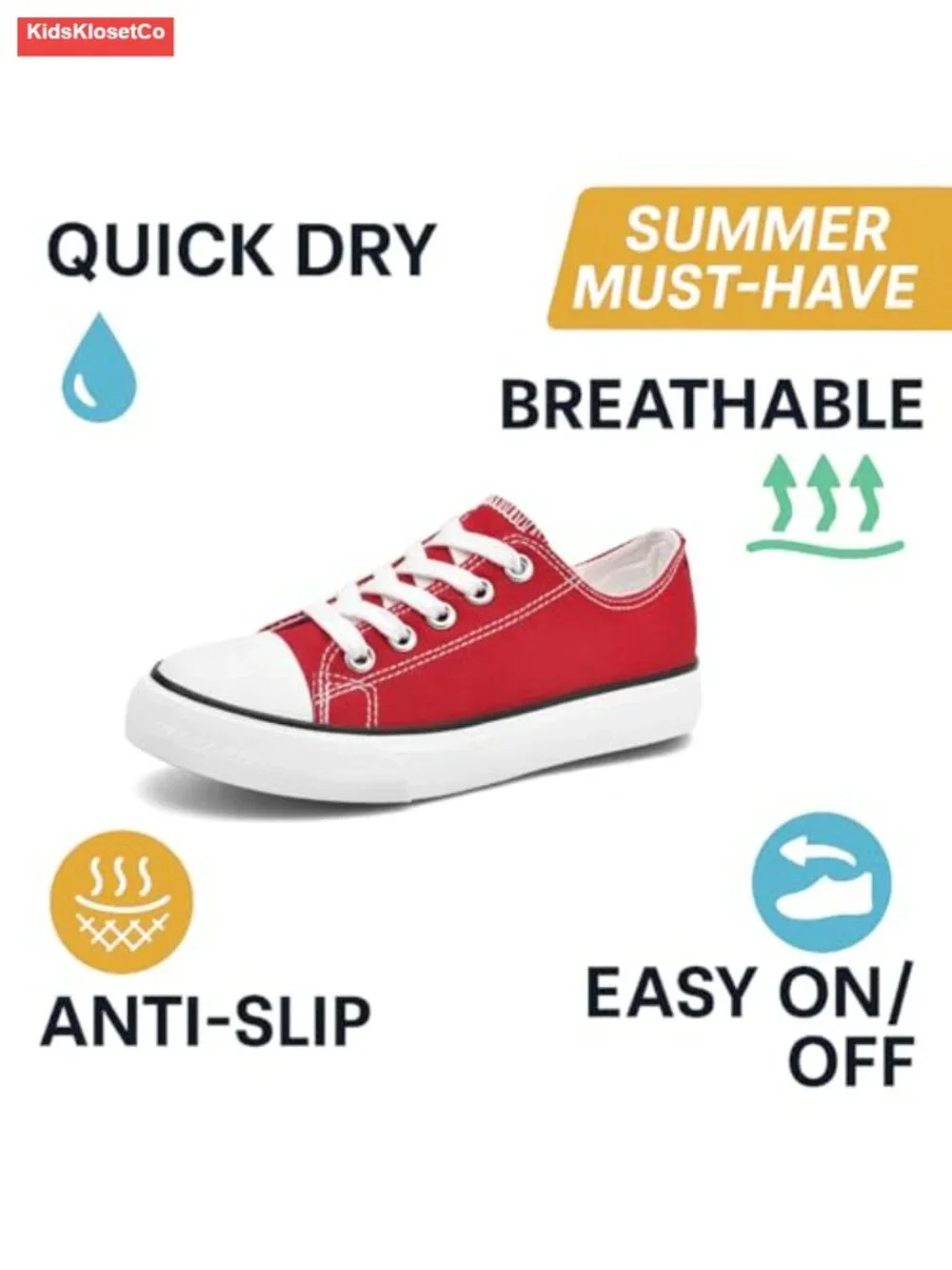 Toddler Canvas Low Top Sneakers Non-Slip Durable Kids Shoes